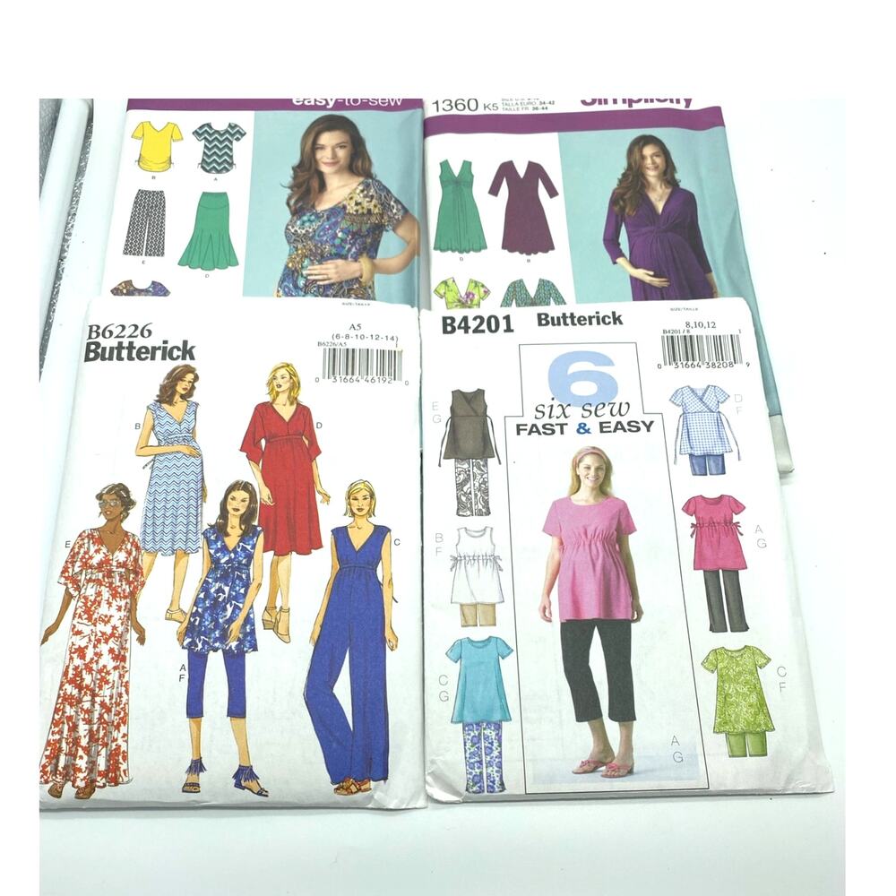 Simplicity and Butterick patterns Maternity sizes 8-16, set of‎ 4
